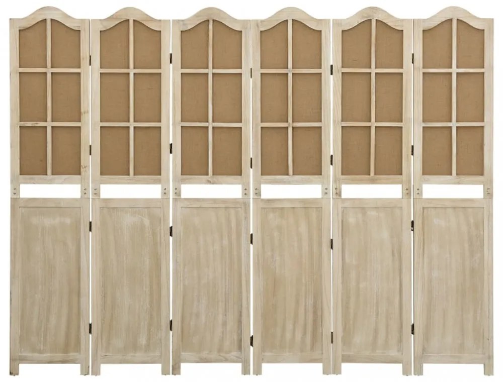 6 paneles barna szövet paraván 214 x 165 cm