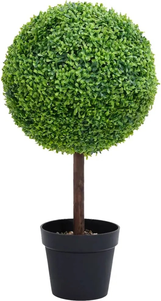vidaXL zöld gömbalakú cserepes műpuszpáng 71 cm