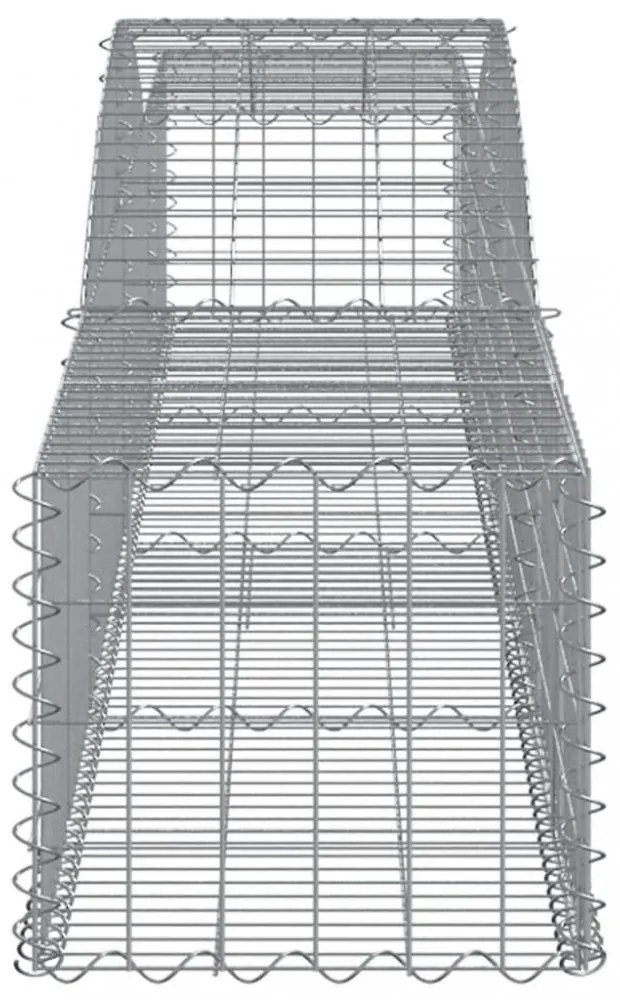2 db íves horganyzott vas gabion kosár 400x50x40/60 cm