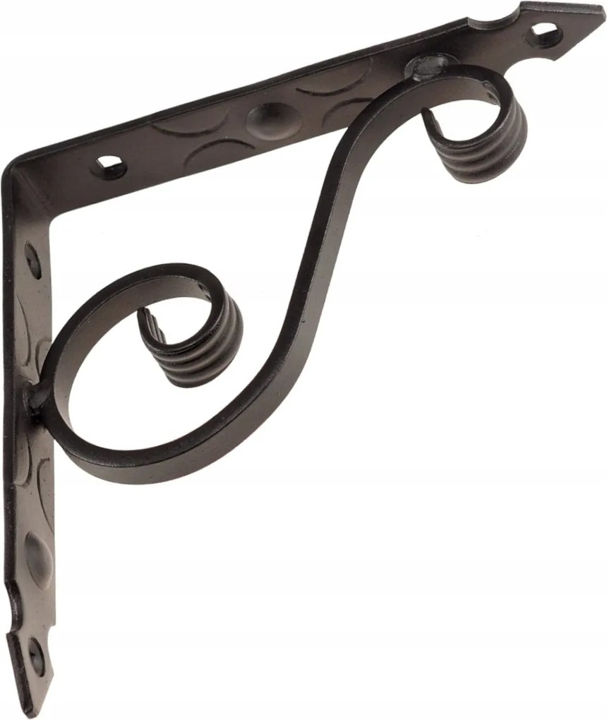 Kovácsoltvas Dekoratív Polc Tartó 150 x 150 MM Fekete