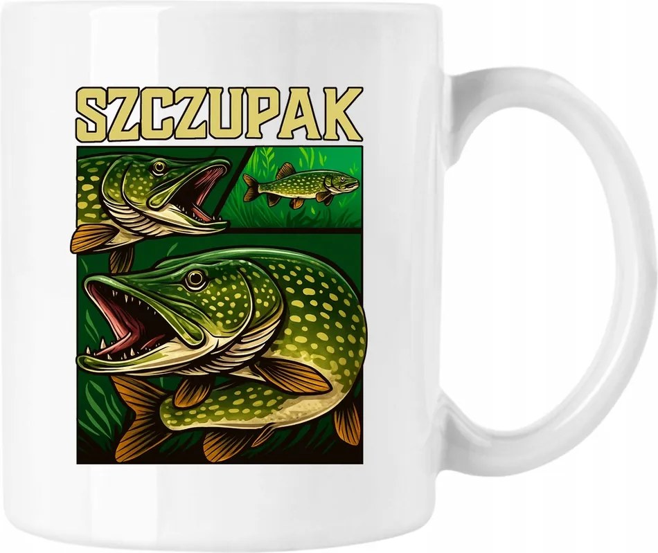 Csuka Horgász Bögre Rajongóknak Fehér 330ml