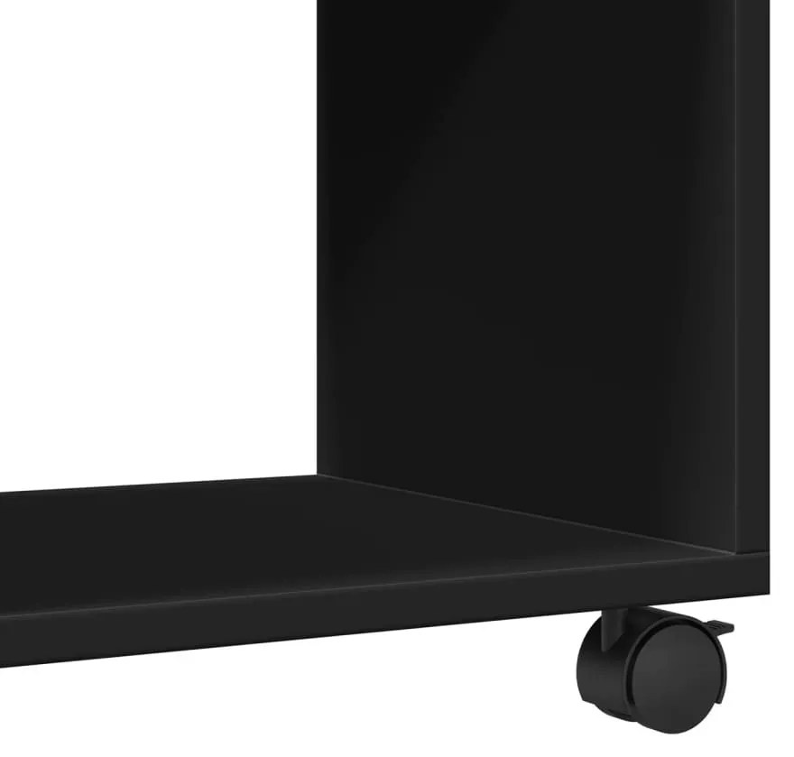 fekete szerelt fa görgős szekrény 72 x 33 x 42,5 cm