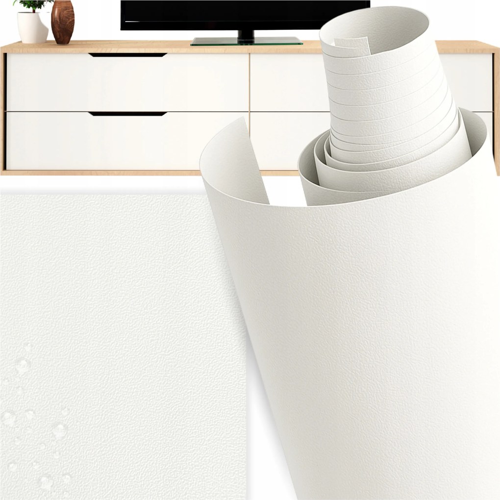 Bútor furnér öntapadós fólia Fehér Matt Bútorlap Pvc Diy 2mx60cm