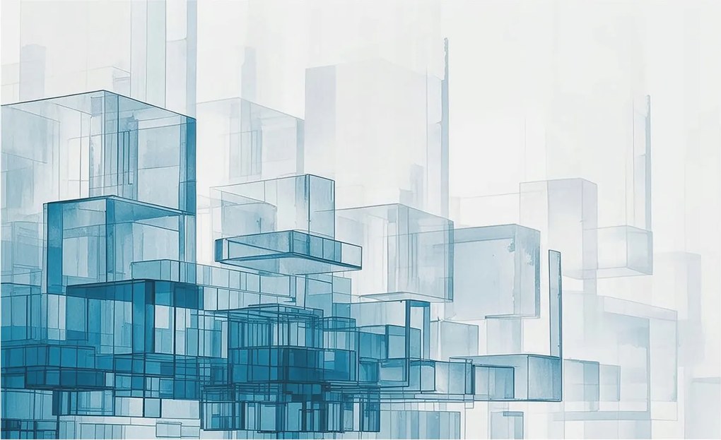 Fali tapéta Panorámával Átlátszó kockák 416x254