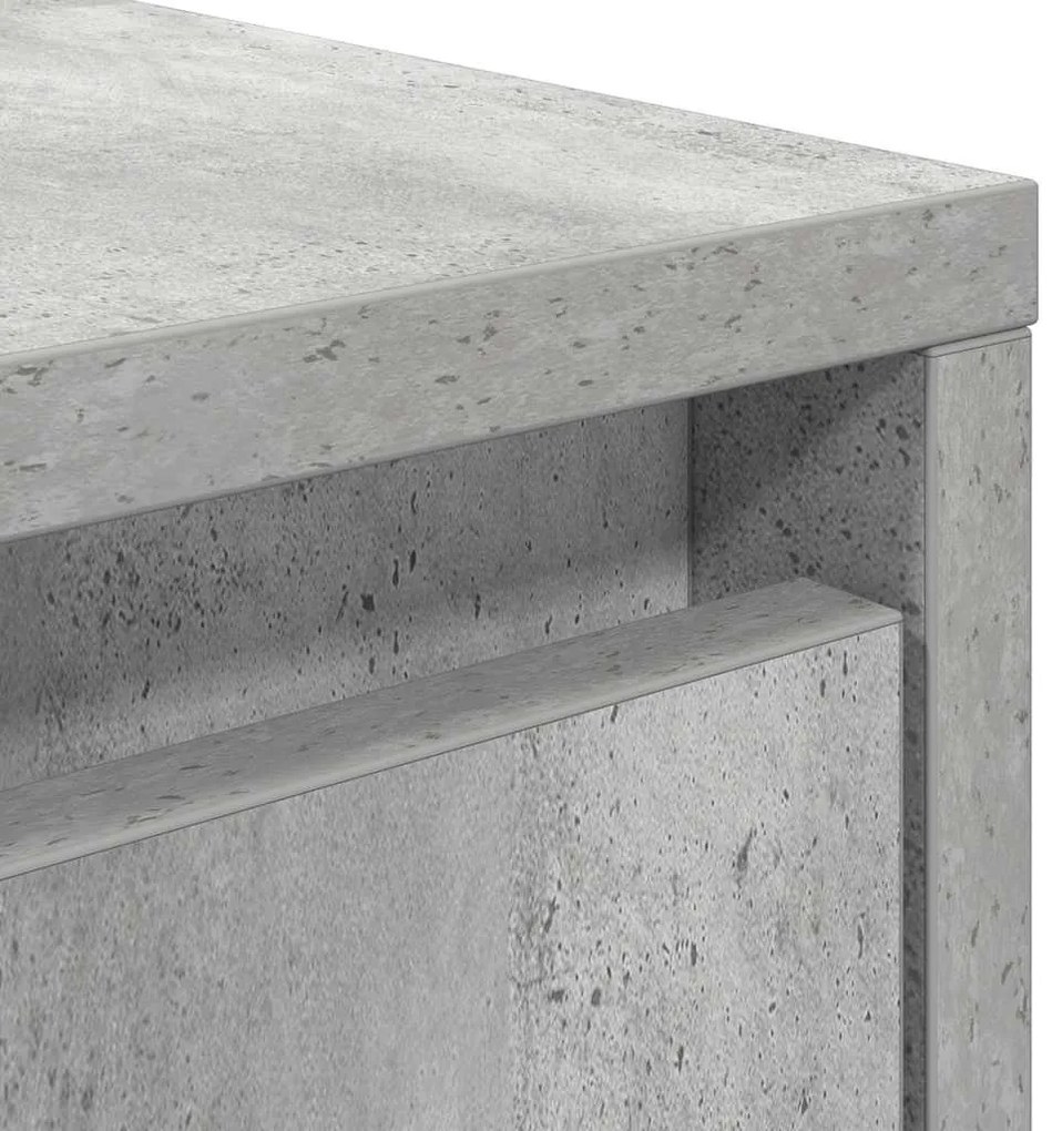 betonszürke dohányzóasztal fiókokkal 70,5x70x40 cm