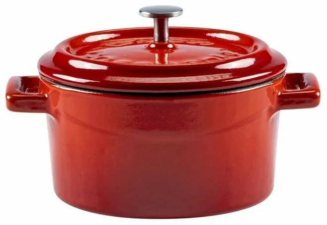 LAVA Metal Öntöttvas edény, átmérő 10 cm, piros,0,35 l