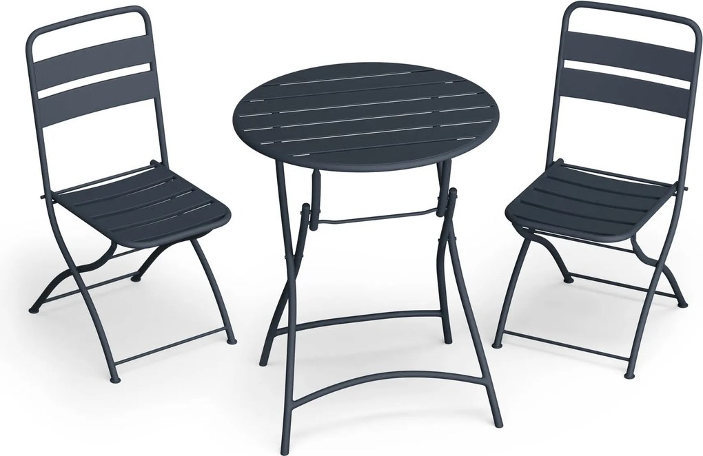 Blumfeldt RetroChic kerti garnitúra | 1 asztal + 2 szék | 60 cm | összecsukható | bevonatos | időjárásálló