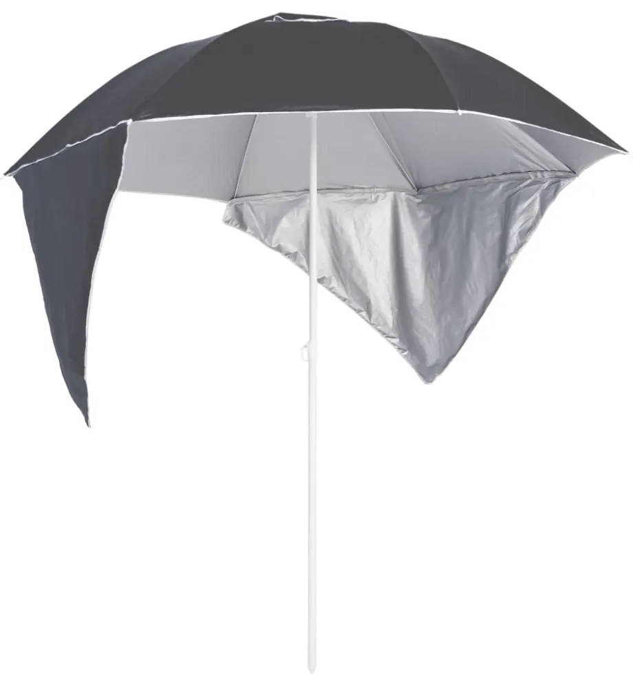 antracitszürke strandnapernyő oldalfalakkal 215 cm