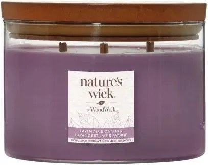 Nagy gyertya Lavender &amp; Oat Milk Nature’s Wick WoodWick