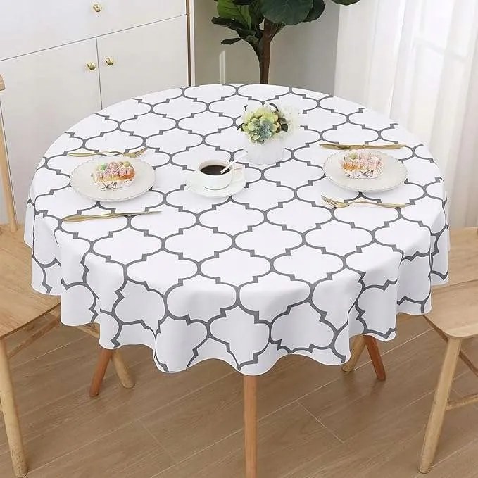 Abrosz asztalra Kerek 140 x 140 cm Asztaldekoráció Lótusz hatású minta