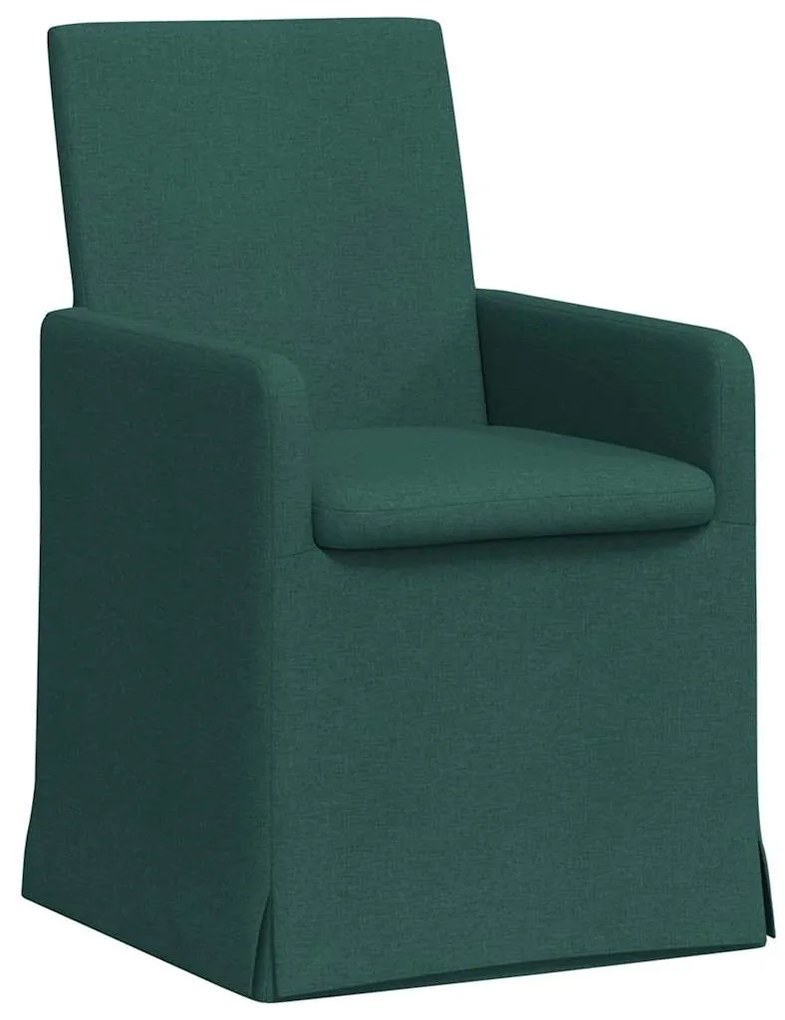 Étkező Székek 2 pcs Sötétzöld 57 x 67 x 95 cm szövet