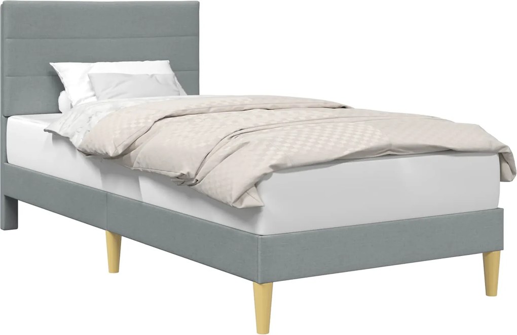 vidaXL Ágykeret fejtámlával Világosszürke 80 x 200 cm szövet