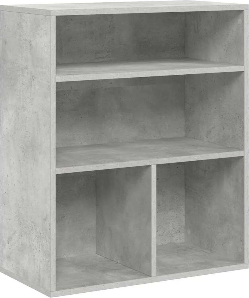 vidaXL könyvszekrény betonszürke 60x30x71,5 cm szerelt fa