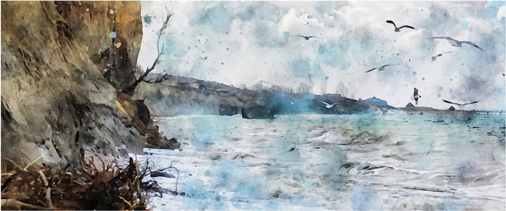 Kép - Zátony, akvarell (120x50 cm)