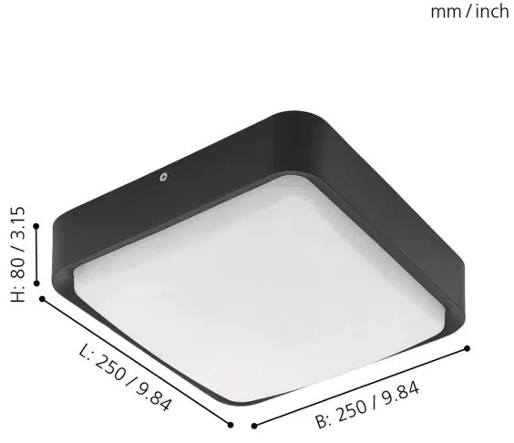 Eglo 97295 - LED Dimmelhető fürdőszobai mennyezeti lámpa PIOVE-C LED/14,6W/230V