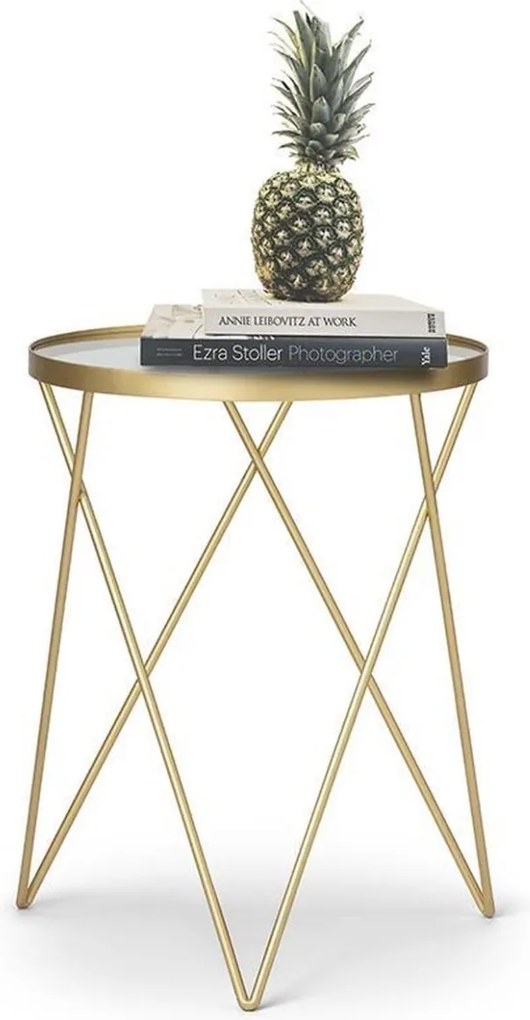 EMILY lerakóasztal Ø 35,5 cm, aranyszínű