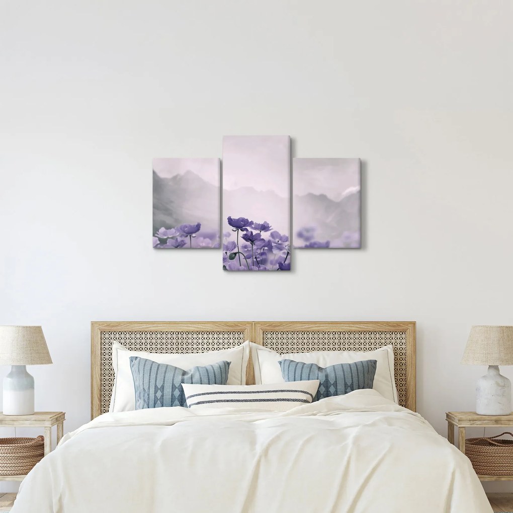 Kép - Lila virágok a hegyekben (90x60 cm)