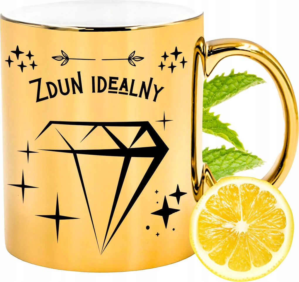 Prémium Arany Csillogó Bögre Ajándék Nyomtatott Fotóval