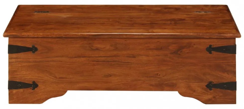 tömör akácfa dohányzóasztal mézszínű bevonattal 110x55x35 cm