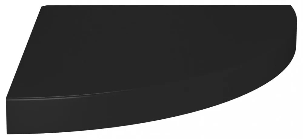 4 db fekete MDF lebegő sarokpolc 35 x 35 x 3,8 cm