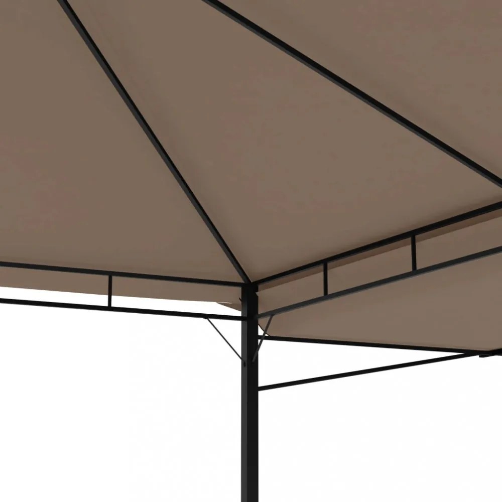 tópszínű pavilon dupla kibővített tetővel 3x3x2,75 m 180 g/m²