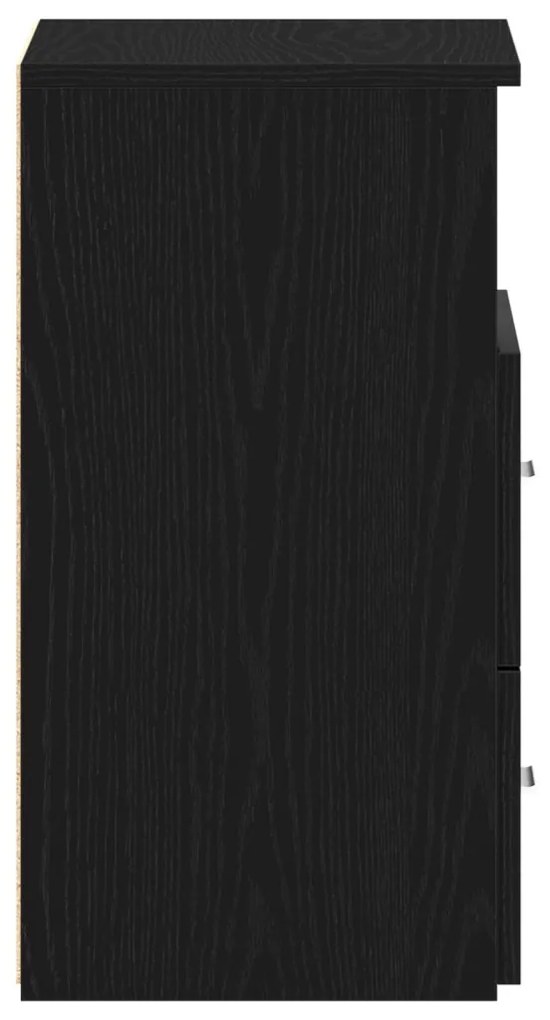Éjjeli szekrények 2 db Fekete tölgy 50x32x60cm Mérnöki fa