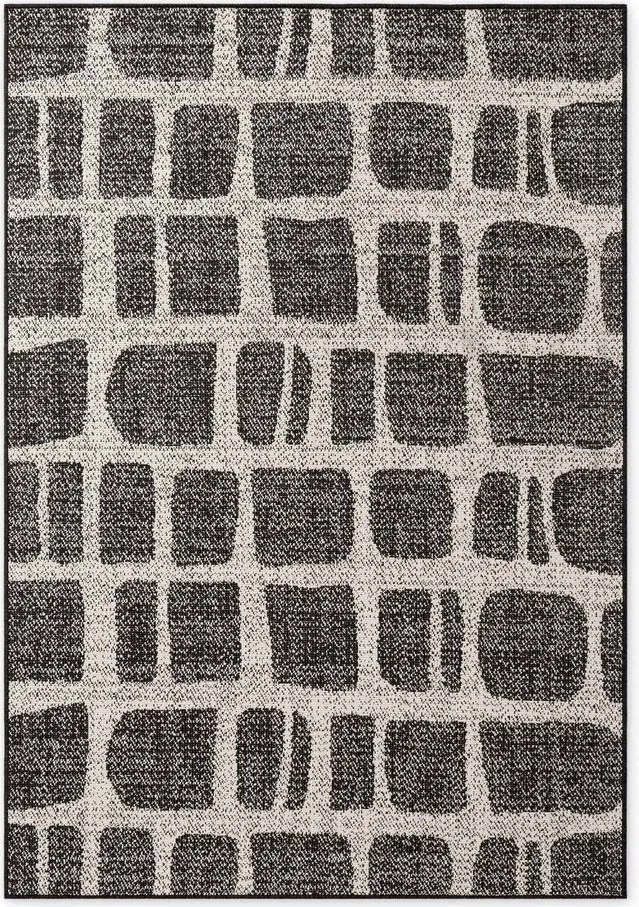 Fekete-krémszínű kültéri-beltéri szőnyeg 160x230 cm Haringey Ruskin – Ted Baker