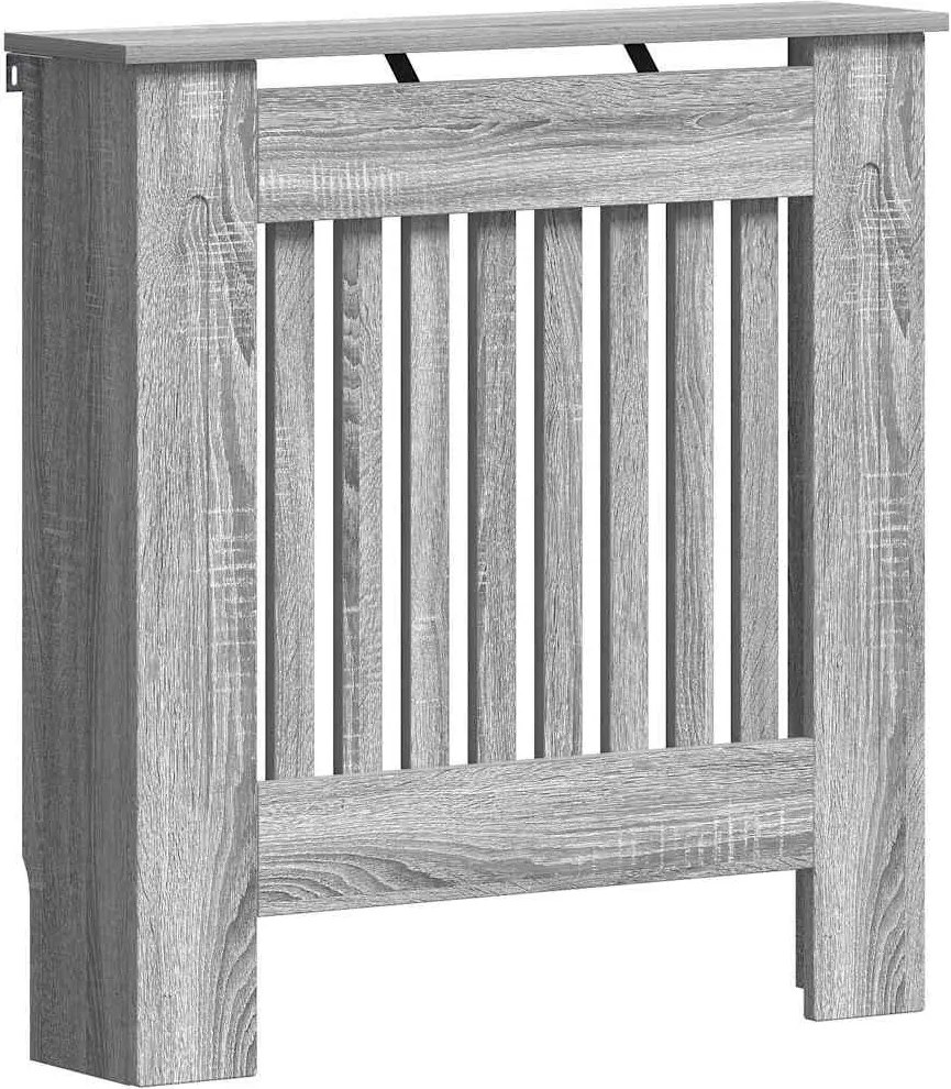 vidaXL Radiátor fedezék Szürke Sonoma 78 x 19 x 81,5 cm Faanyag