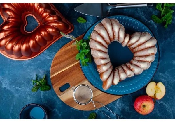 KITCHISIMO szív alakú kuglófform/rézszínű