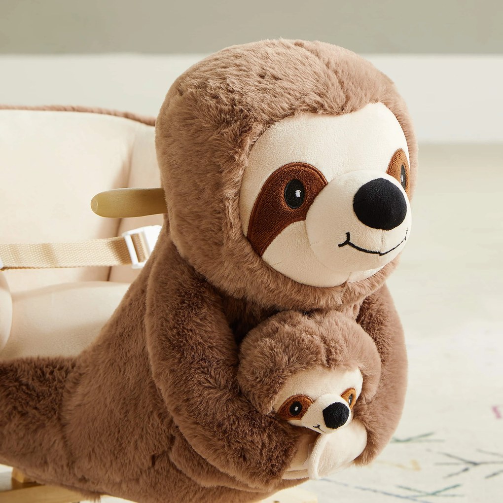 Hintázó nyugágy biztonsági övvel, barna Spielwerk