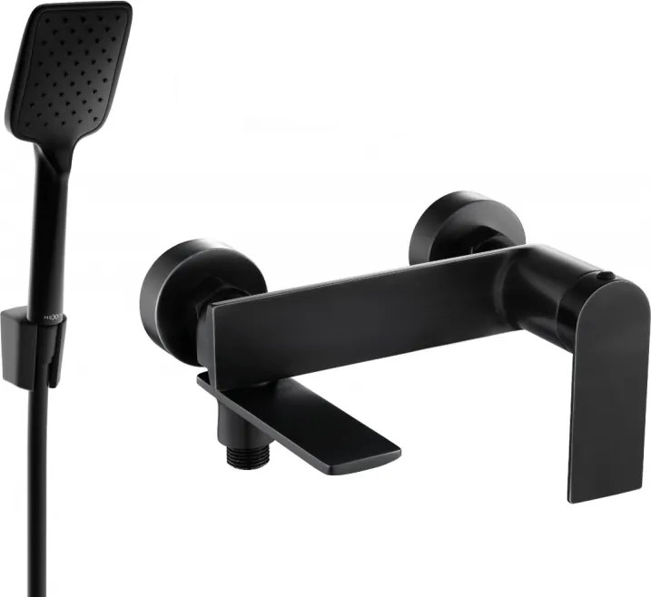 Mexen Zero R62 kádtöltő csaptelep zuhanyzó készlettel, fekete - 7113R62-70