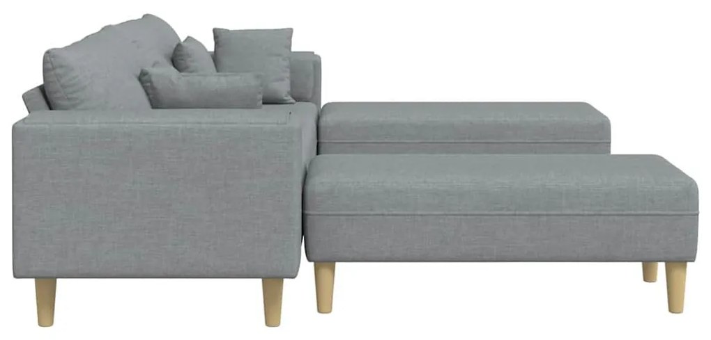Szövet kanapé párnával 3 pcs Világosszürke 208 cm szövet