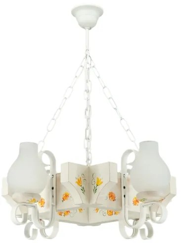 Brilagi - Láncos csillár QUEEN 4xE14/40W/230V bükk/krémszínű