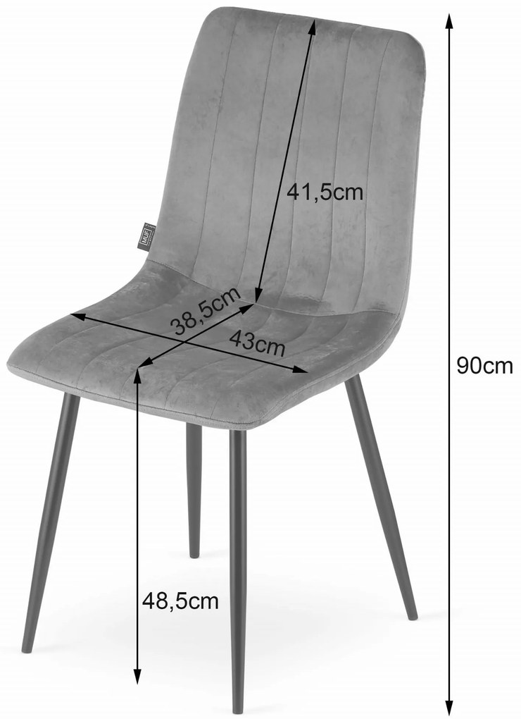 AKCIÓ Bézs bársony szék LAVA fekete lábakkal II. osztály