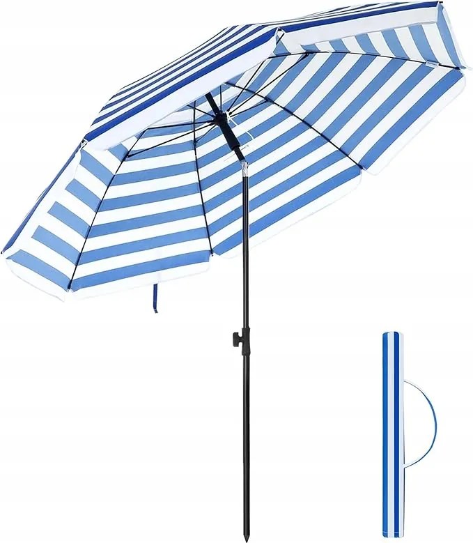 Klasszikus esernyő Songmics kék 200 x 218 cm