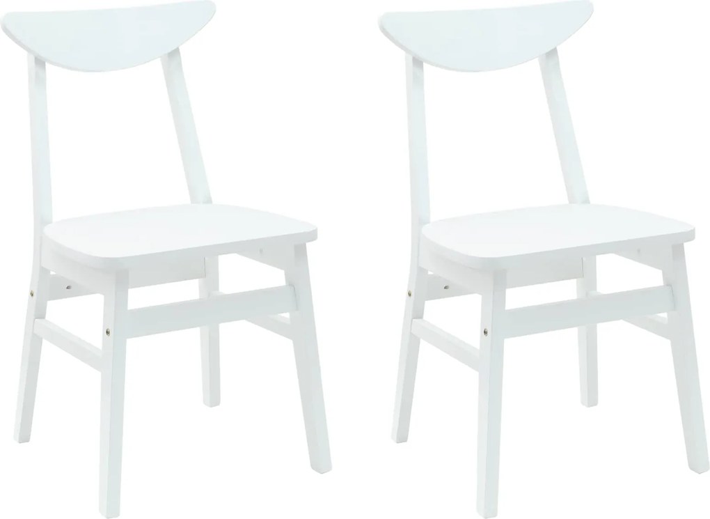 vidaXL Étkező Székek 2 pcs Fehér 42 x 47.5 x 81 cm Tömör Gumi Fa