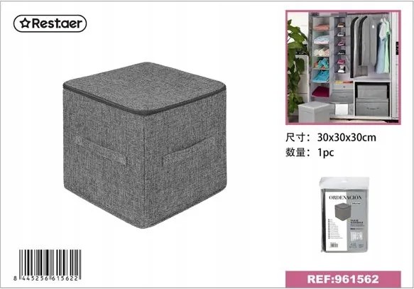 Tároló doboz Cipzáras Szürke 30x30x30cm