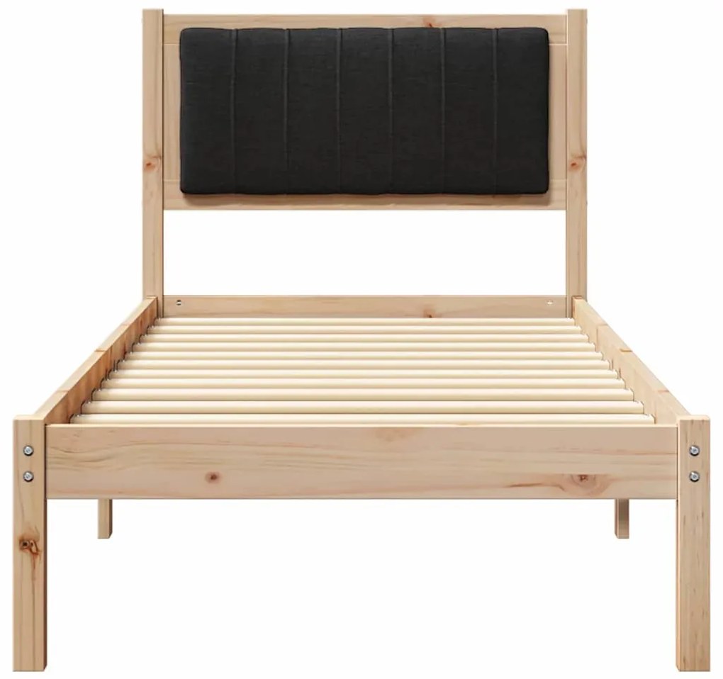 Ágykeret Kárpitozott Fejtámlával fejtámlával Fekete 80 x 200 cm