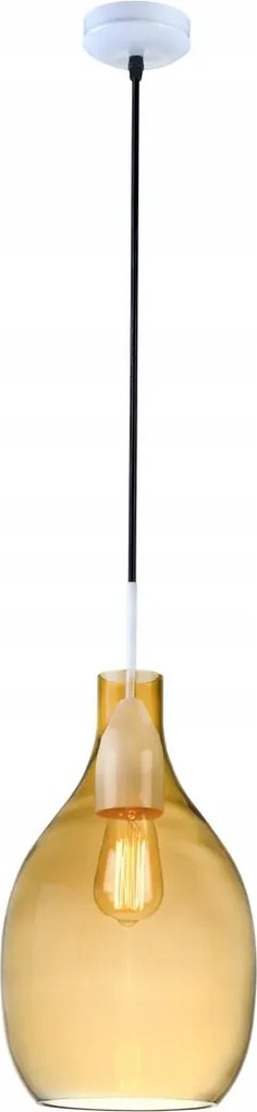 Függő mennyezeti lámpa Csillár Üveg Borostyán lámpabúra MoonAmber Volteno