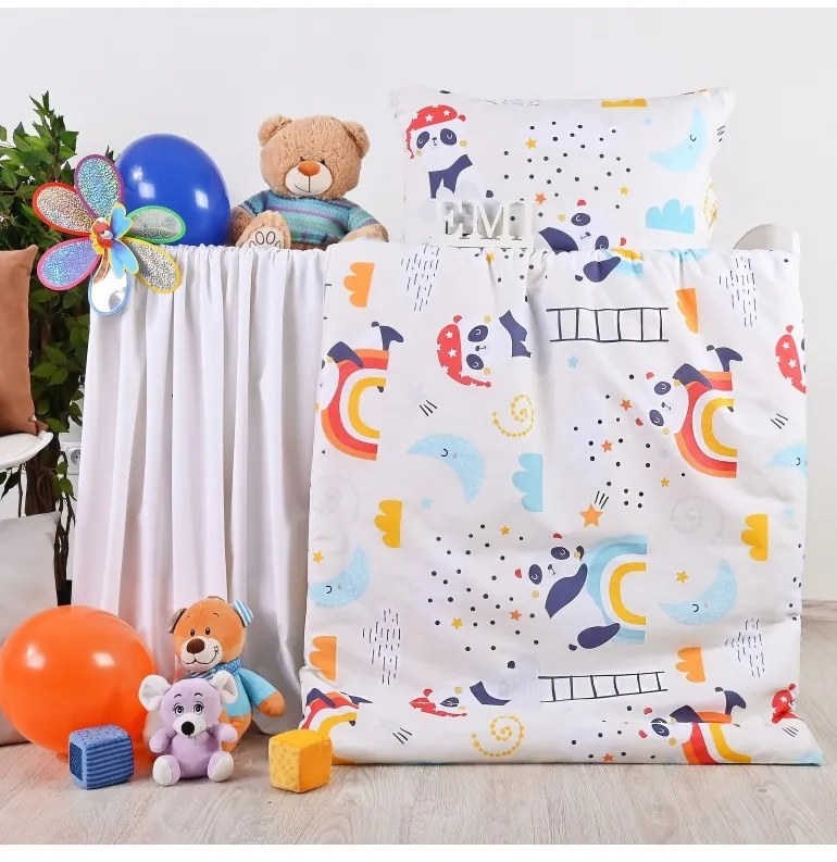 EMI Panda gyermek ágyneműhuzat, Gyerekgarnitúra 90x130 + 45x65