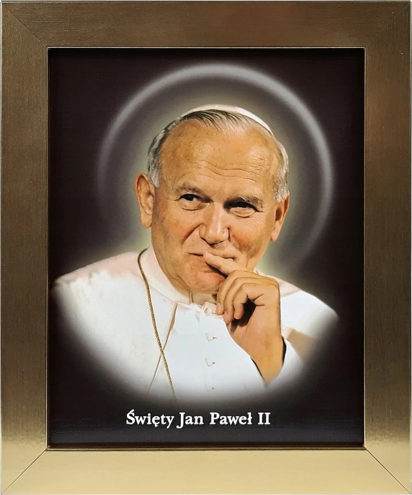 Vászonkép 30x25 Szent II. János Pál Pápa Arany Keret