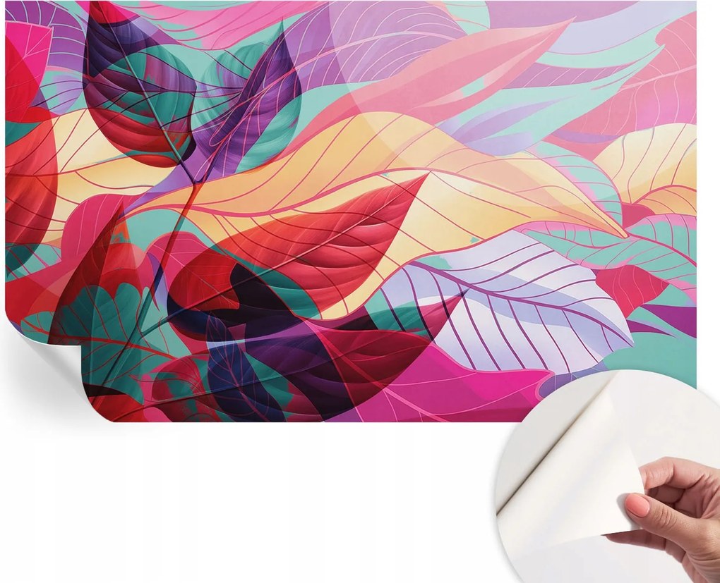 Öntapadós fali fotótapéta Hálószoba Absztrakt levelek 416x254