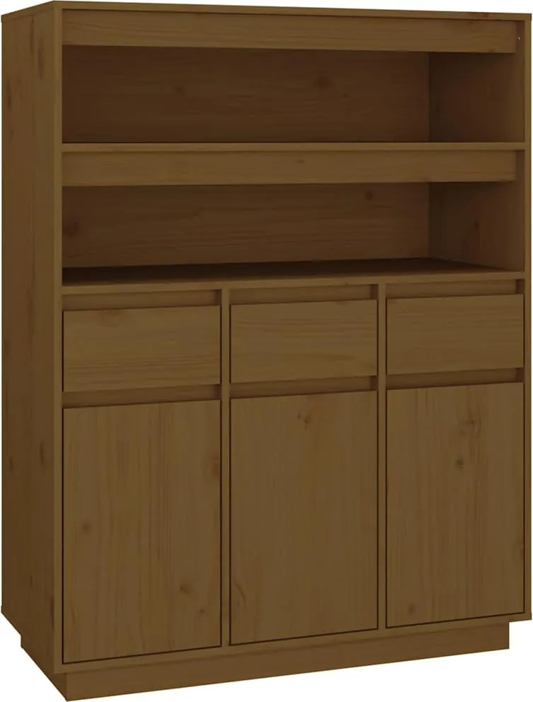 vidaXL mézbarna tömör fenyőfa magasszekrény 89x40x116,5 cm