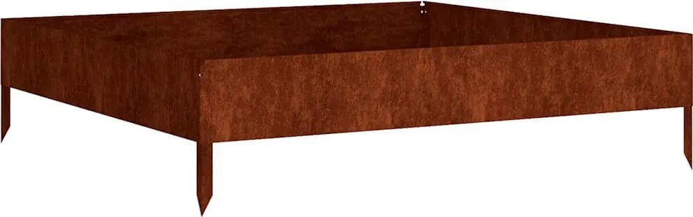 vidaXL corten acél kerti magaságyás 100x100x26 cm