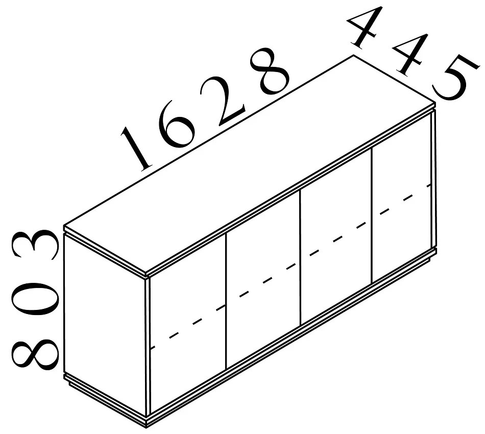 Creator alacsony szekrény 162,8 x 44,5 x 80,3 cm, antracit / fehér