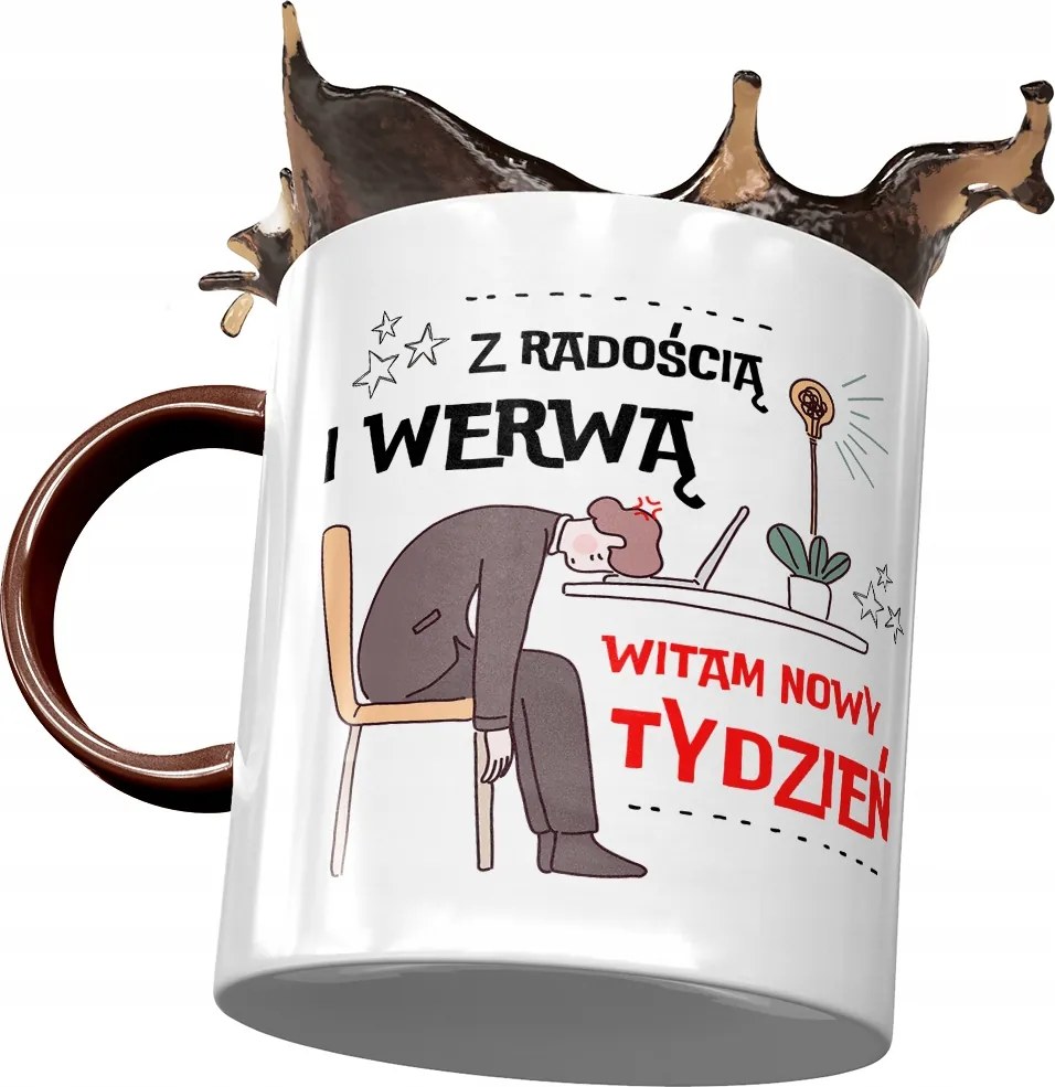 Bordó Bögre Vicces Hello Új Hét Nyomtatott Fotó