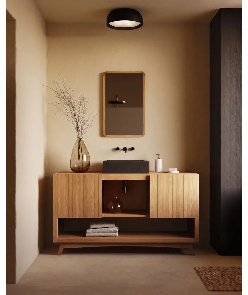 Natúr színű alacsony teakfa mosdó alatti szekrény 140x80 cm Kuveni – Kave Home