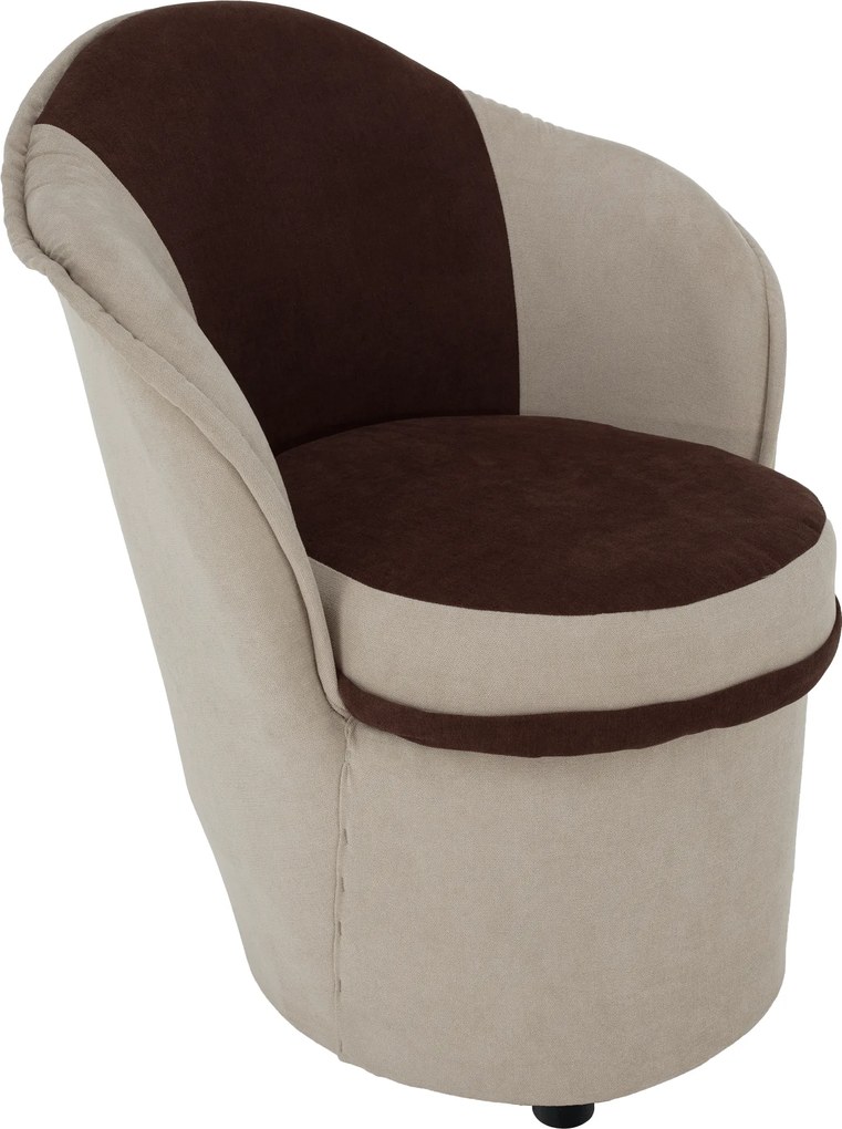 Fotel tárhellyel, bézs/barna, PERSI