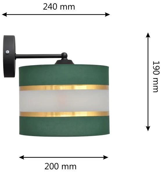 Fali lámpa HELEN 1xE27/15W/230V zöld/arany