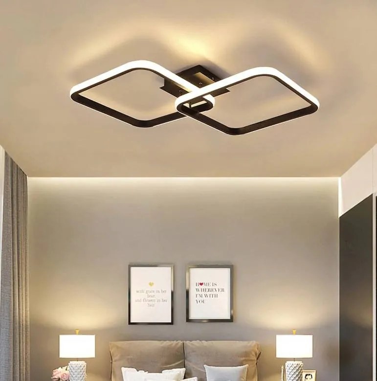 DOMENOLED 303 KWADRAT Modern LED Mennyezeti Lámpa Fekete LED IP20